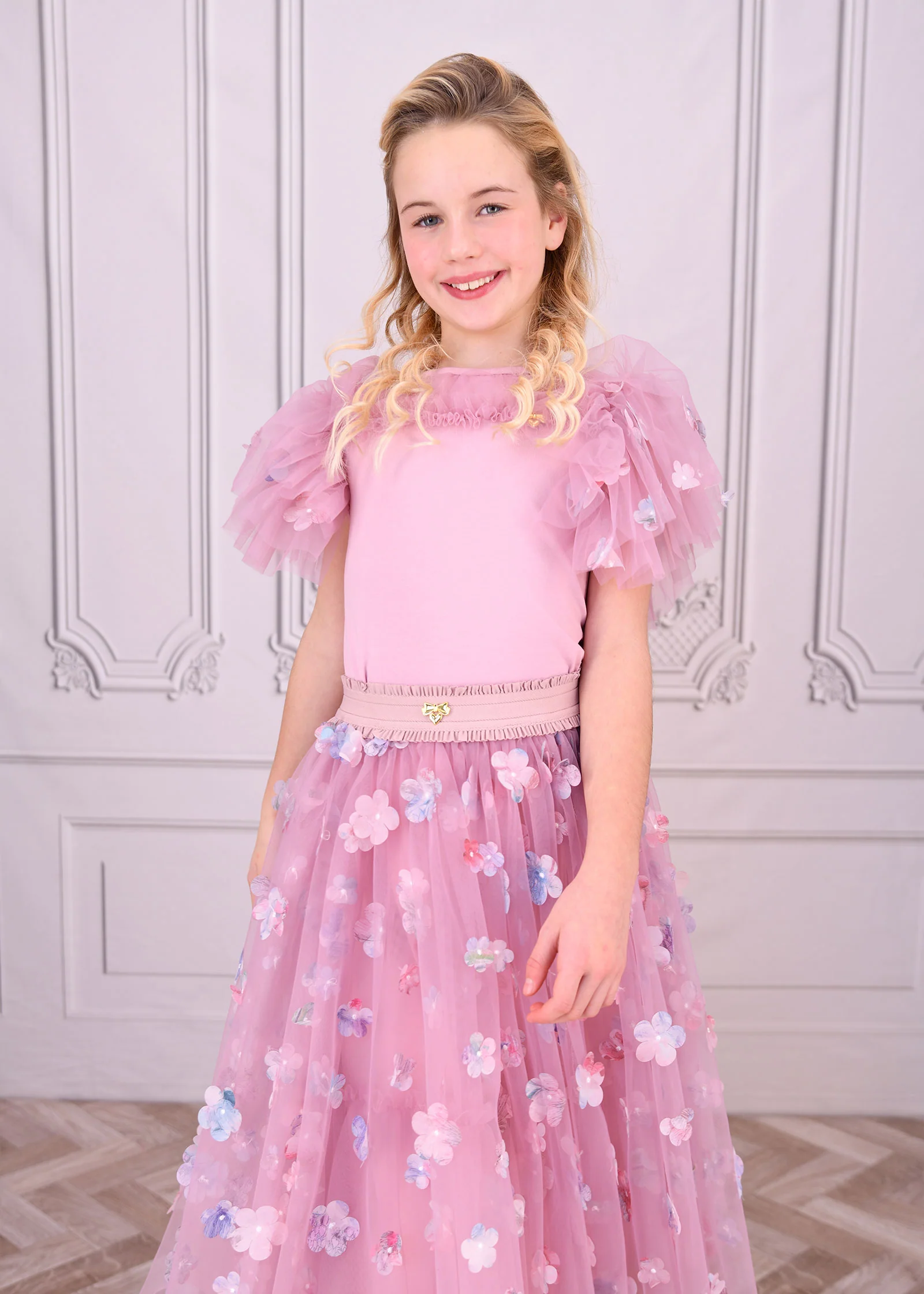 Ariana Petal Sleeve Top Lilac Rose - Image 3