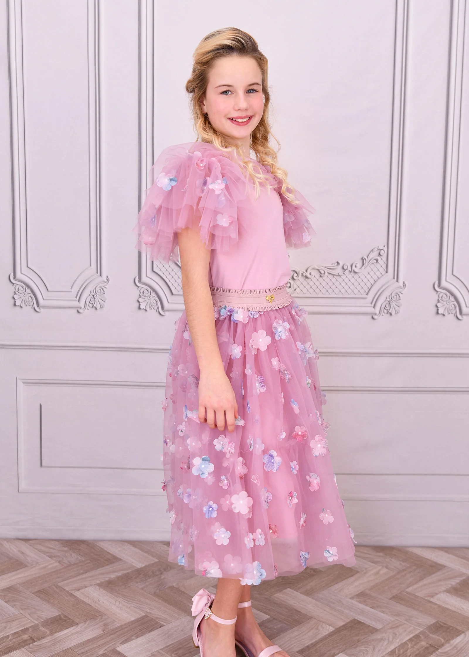 Ariana Petal Sleeve Top Lilac Rose - Image 4