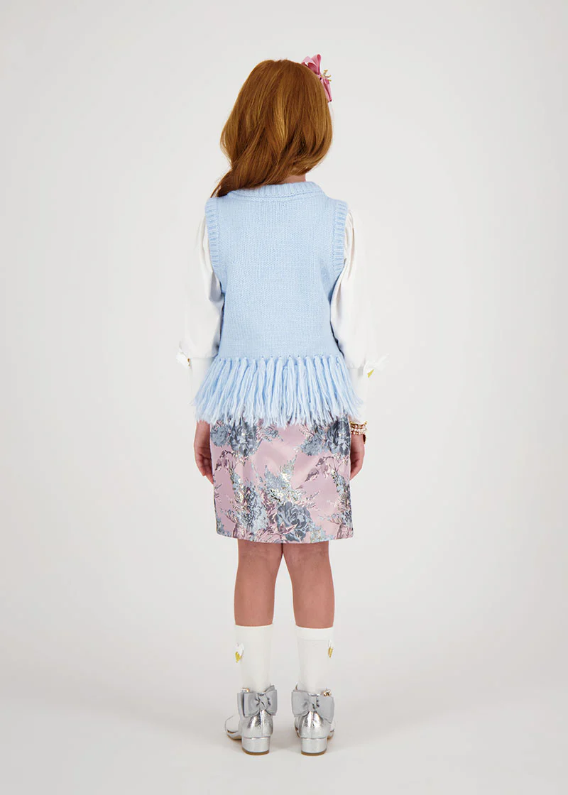 Ava Tank Top With Fringe Blue - Image 4