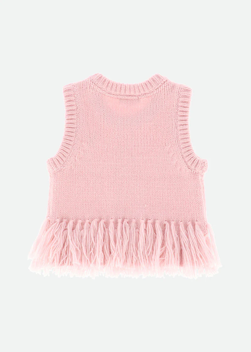 Ava Tank Top With Fringe Pink - Image 4