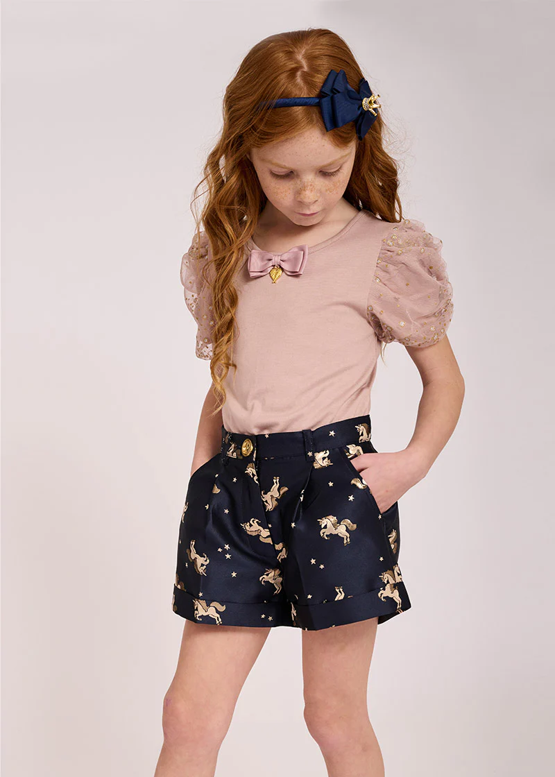 Bermuda Unicorn Jacquard Shorts Navy - Image 3