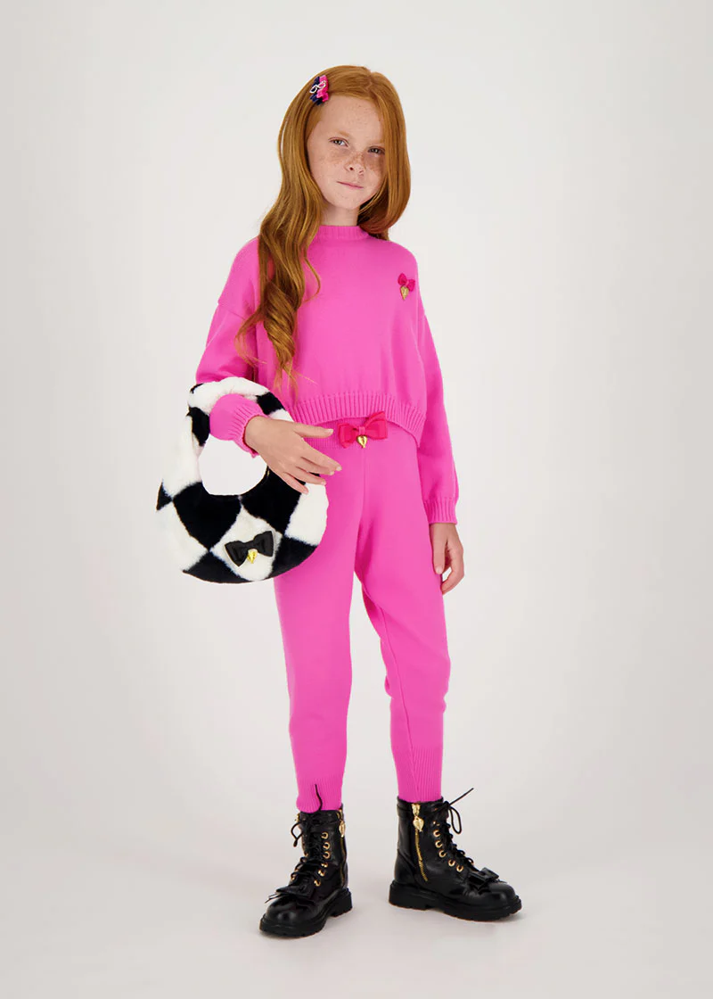 Bobbie Knitted Jogger Hot Pink - Image 3