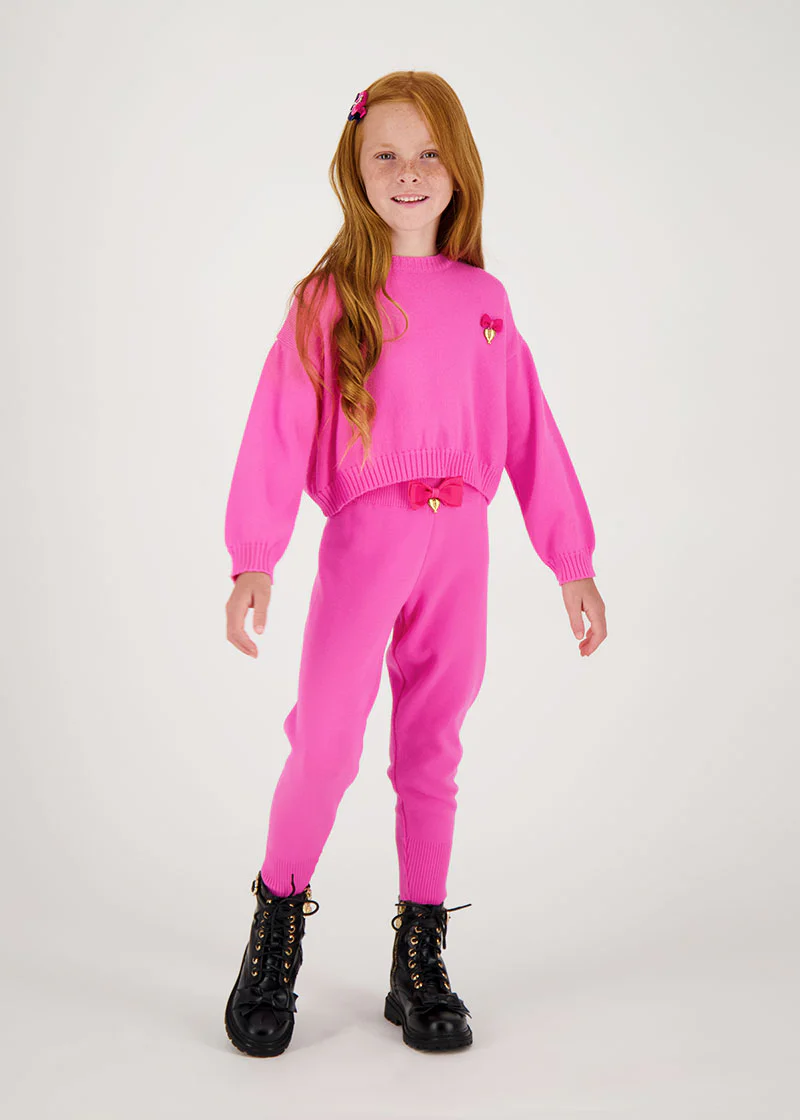 Bobbie Knitted Jogger Hot Pink - Image 4