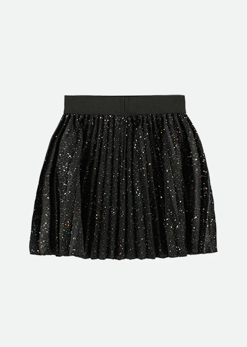 Bronte Pleated Velveteen Skirt Black - Image 4