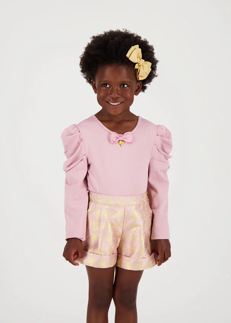 Cat Jacquard Shorts Tea Rose - Image 2
