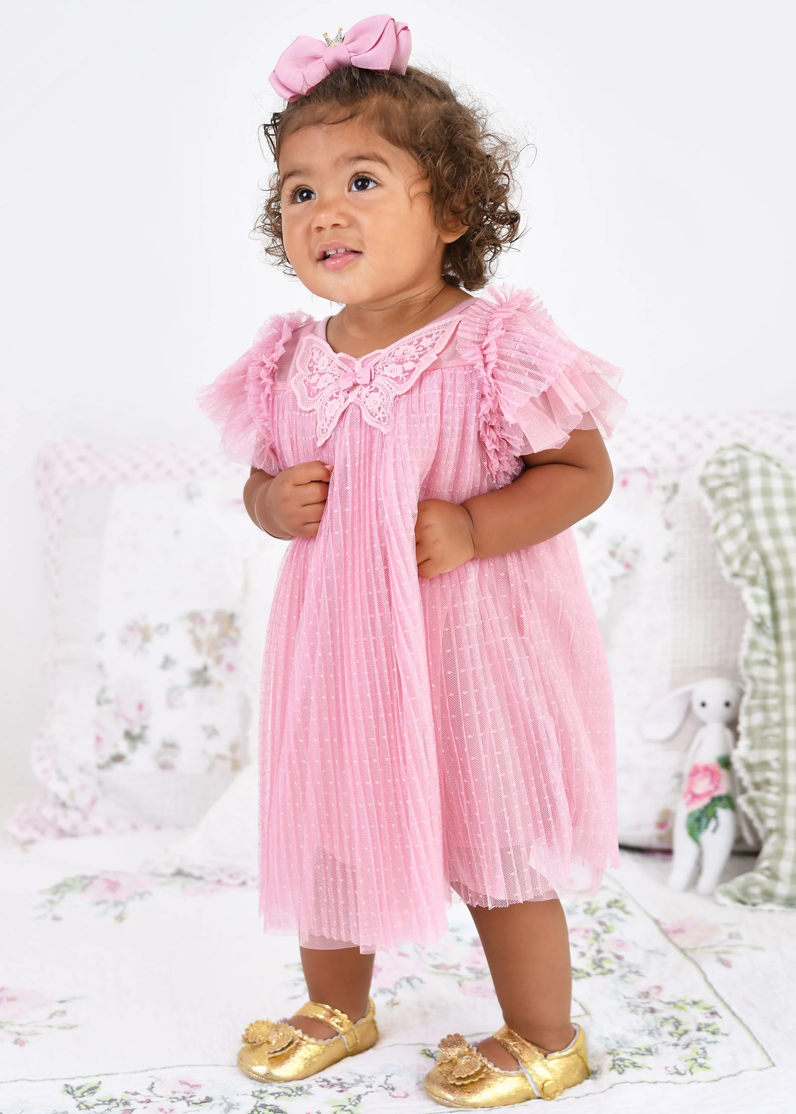 Cho Baby Butterfly Dress Tea Rose - Image 2