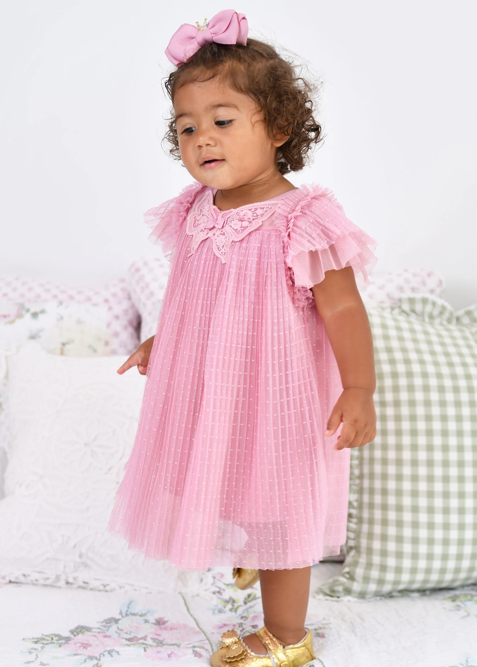 Cho Baby Butterfly Dress Tea Rose - Image 3