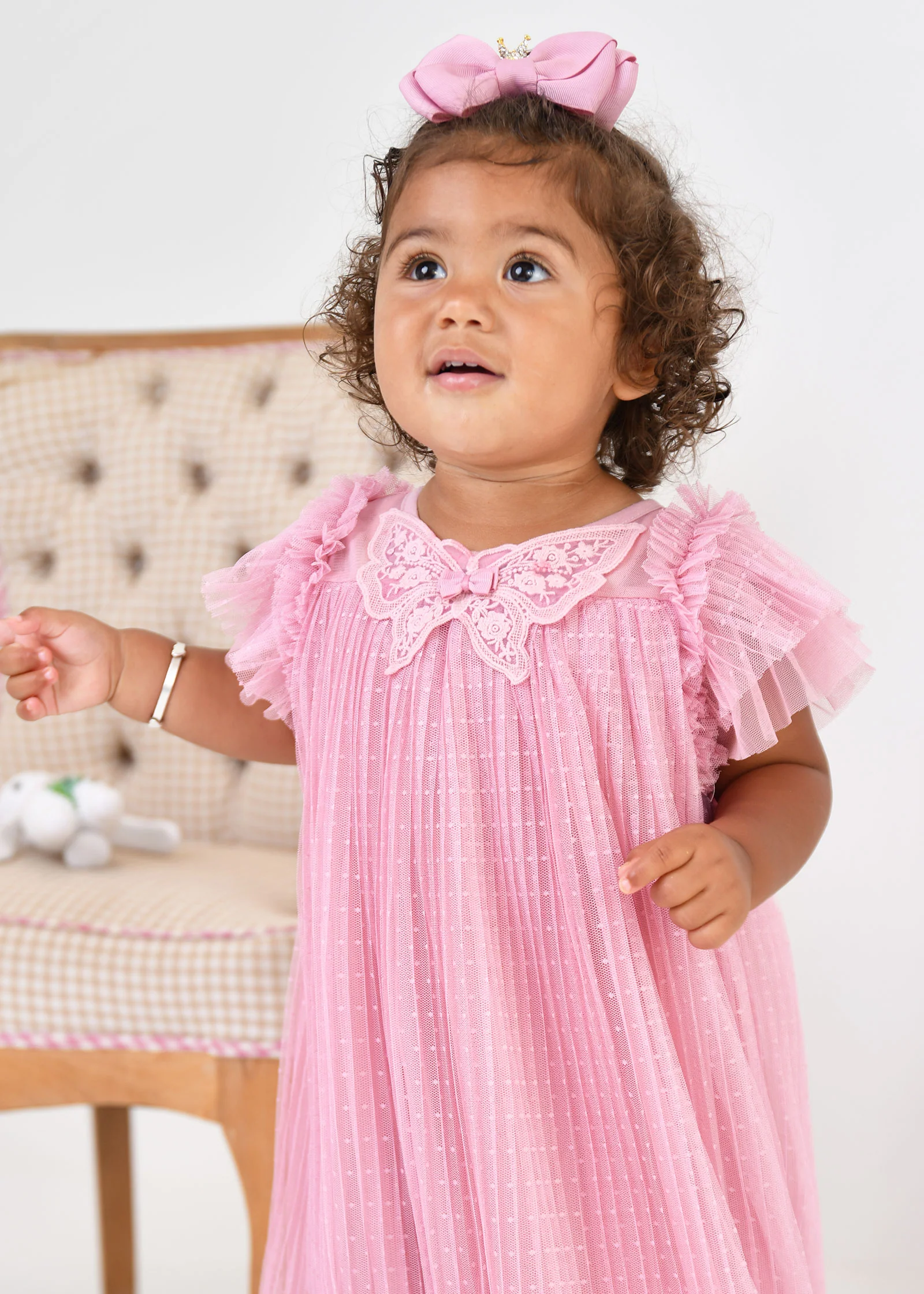 Cho Baby Butterfly Dress Tea Rose - Image 4
