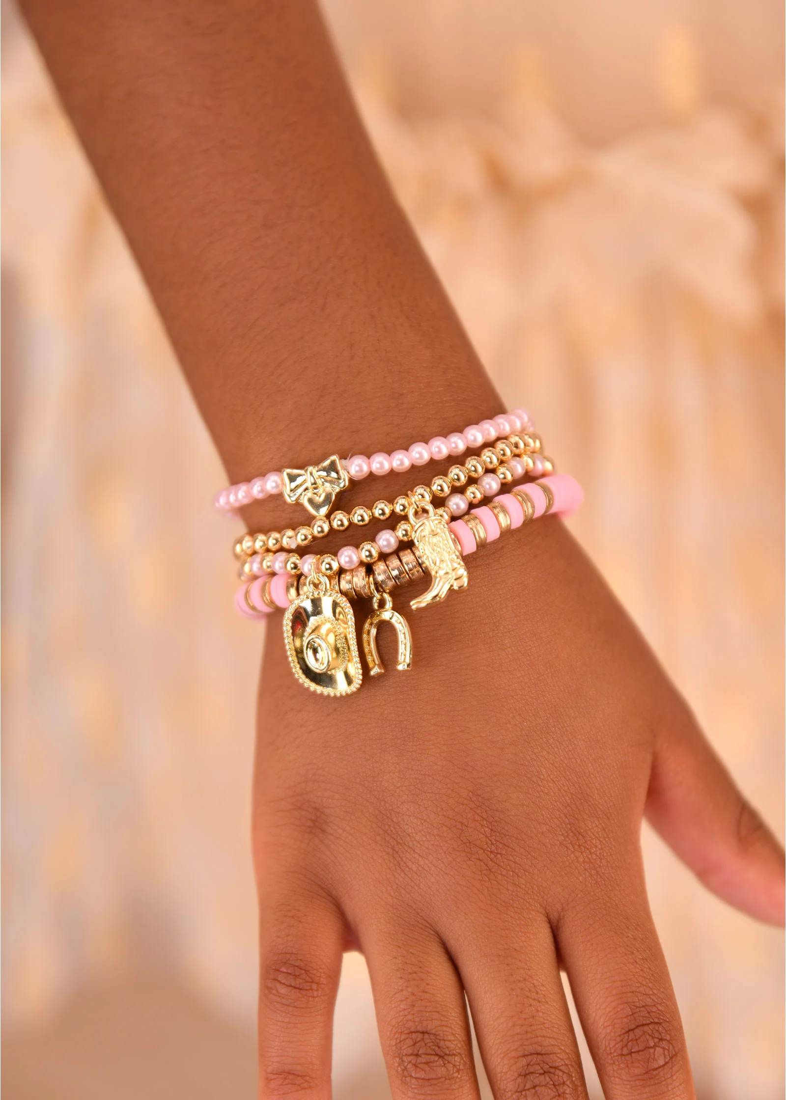 Cowgirl Bracelet Set Pink - Image 3