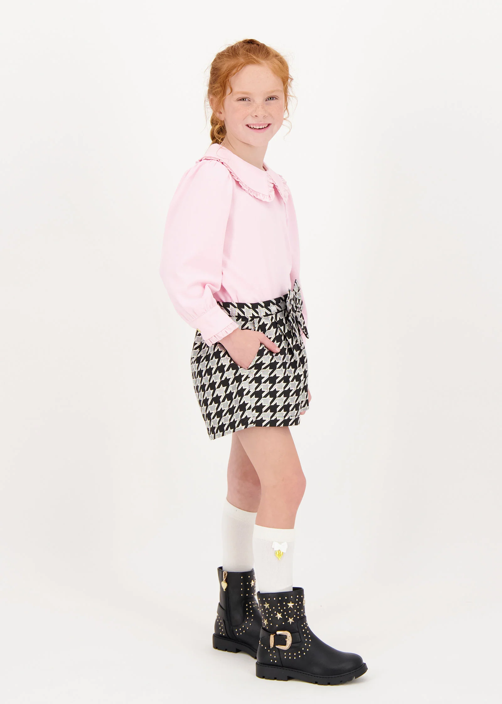Della Frill Collared Top Fairy Pink - Image 4
