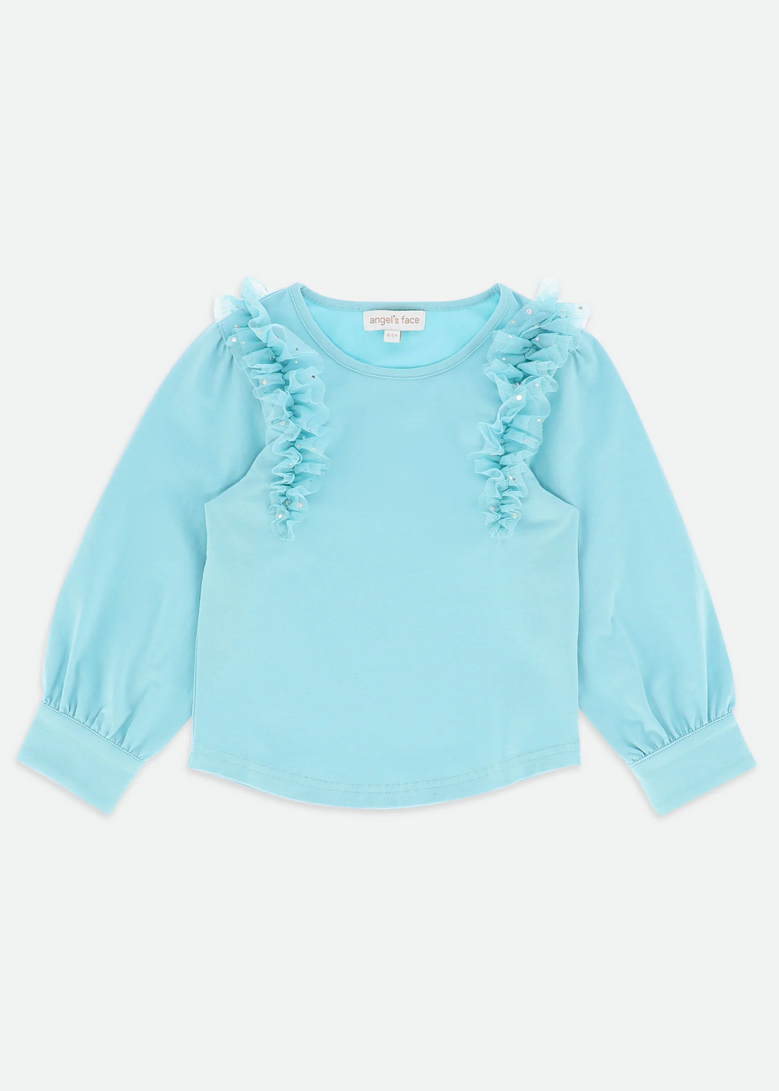 Desdemona Tulle Top Porcelain Blue
