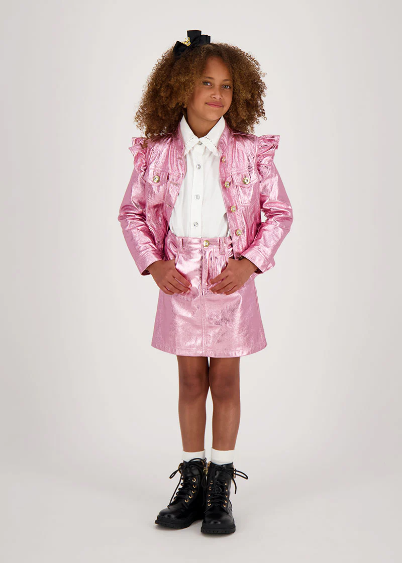 Diana Metallic Skirt Pink - Image 4