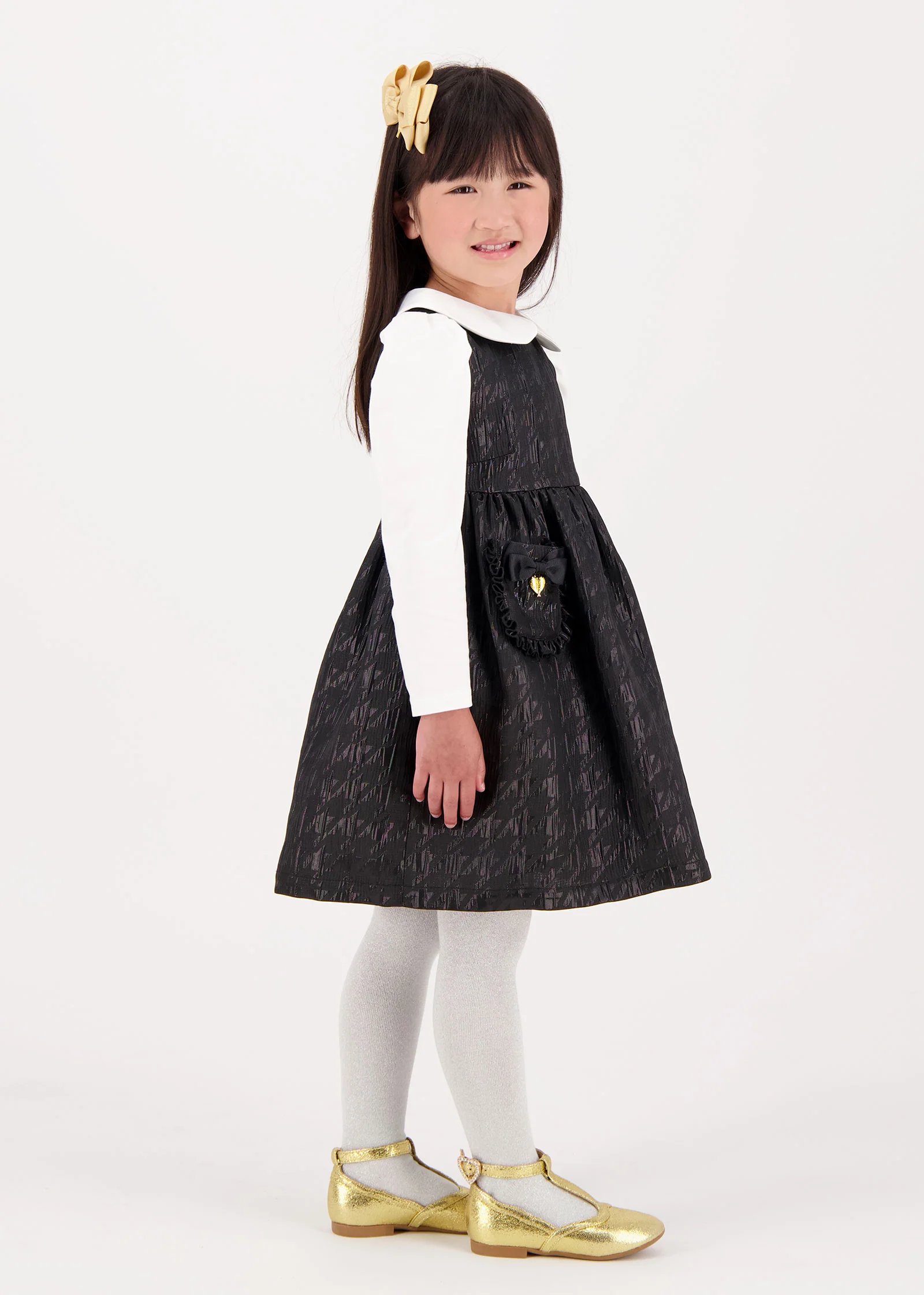 Ellis Jacquard Dress & Top Set Black - Image 3