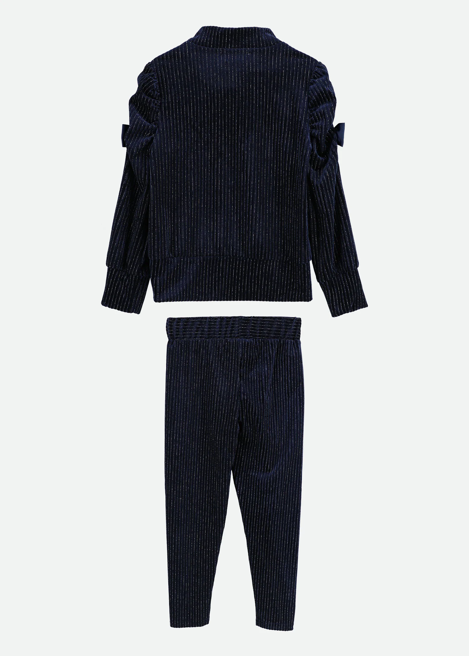 Finella Velveteen Top & Legging Set Navy - Image 4