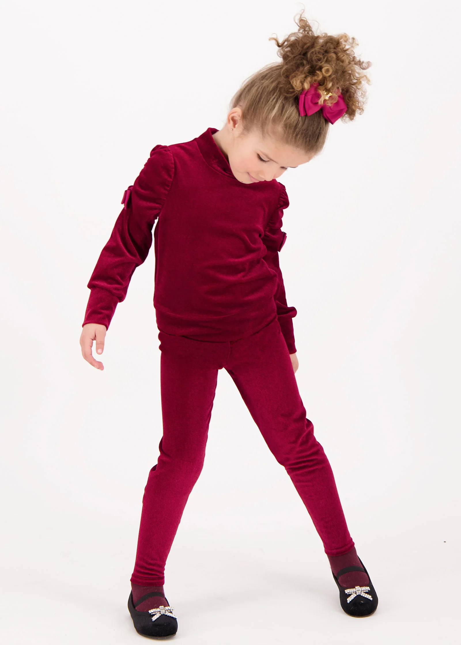 Finella Velveteen Top & Legging Set Port - Image 4