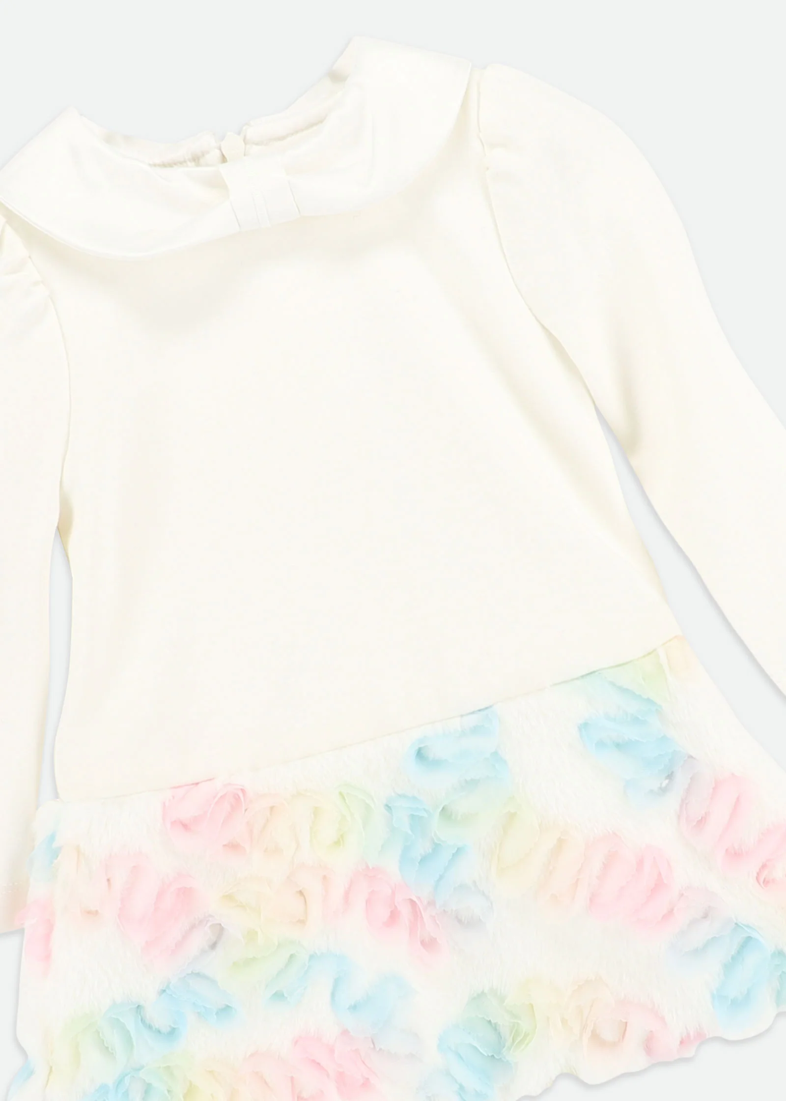 Frances Baby Pastel Fur Trim Dress Snowdrop - Image 5