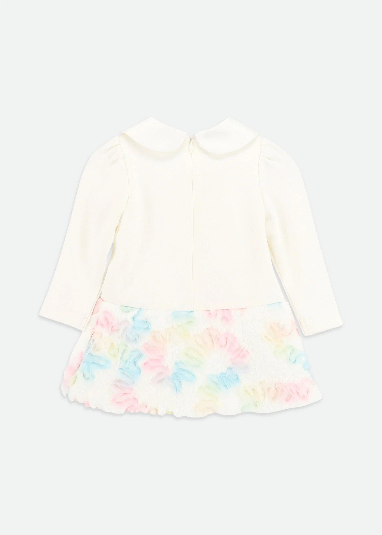 Frances Baby Pastel Fur Trim Dress Snowdrop - Image 6
