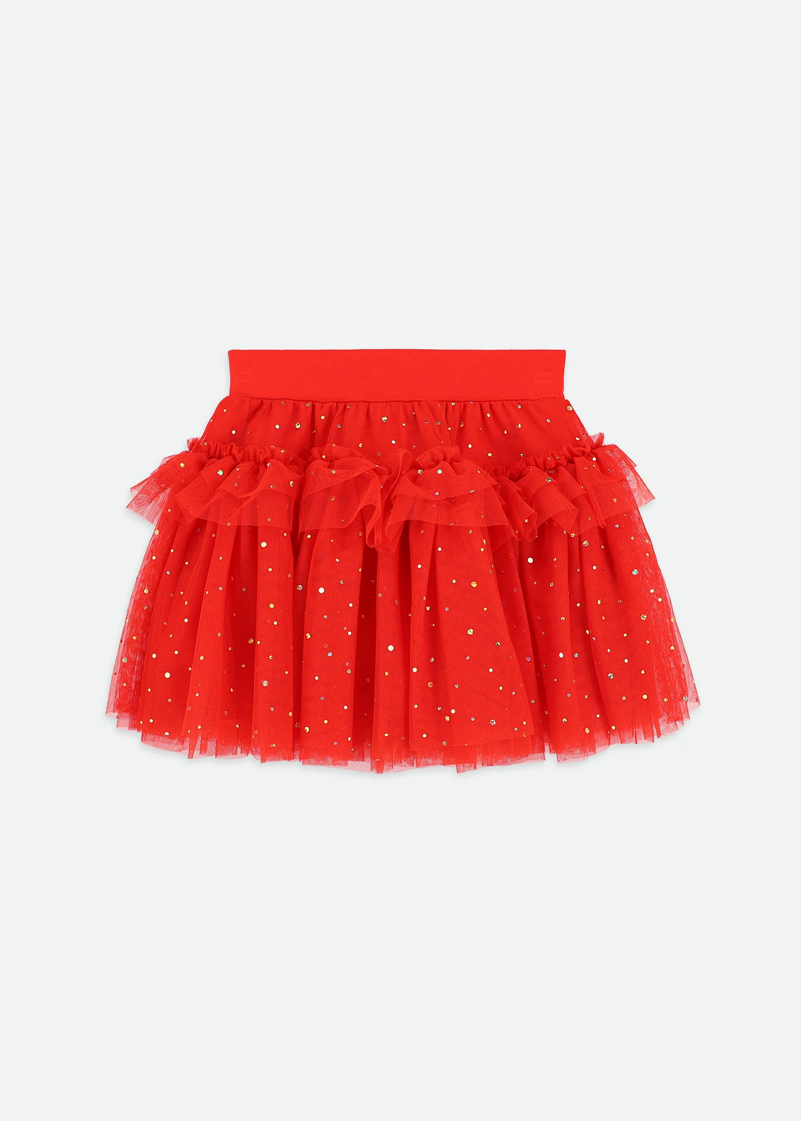Georgian Gold Dot Skirt Fiery Red - Image 3