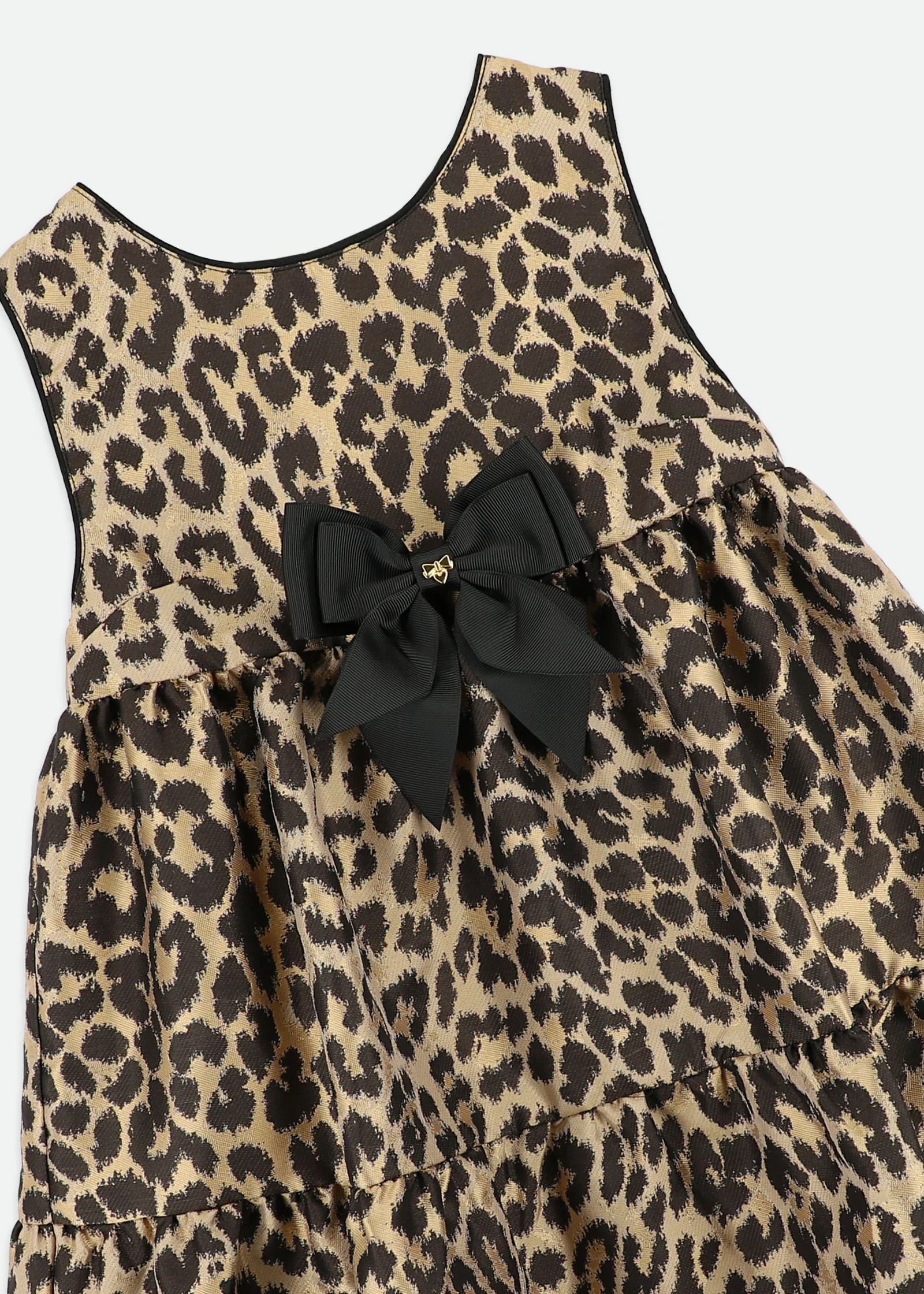 Georgie Leopard Tiered Dress Black - Image 5