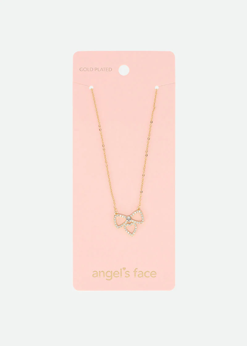 Heart Bow Necklace Gold - Image 3