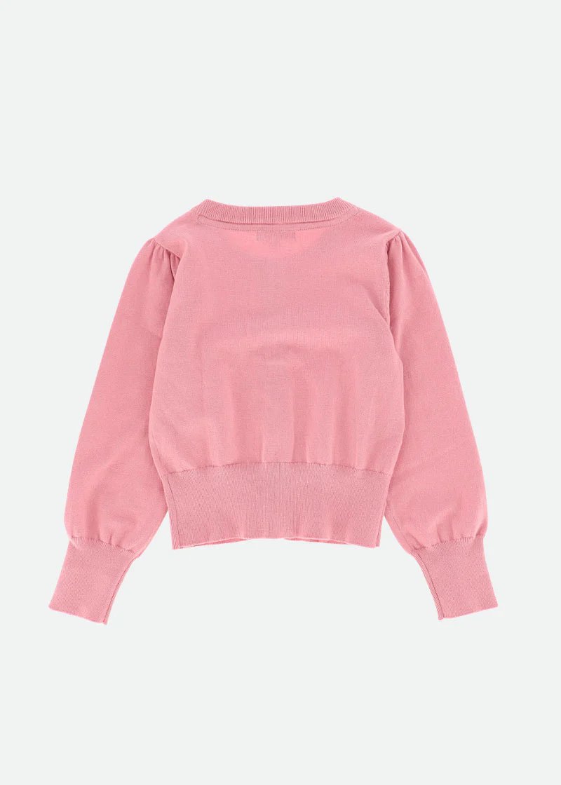 Izzy Tulle Ruffle Cardigan Tea Rose - Image 4