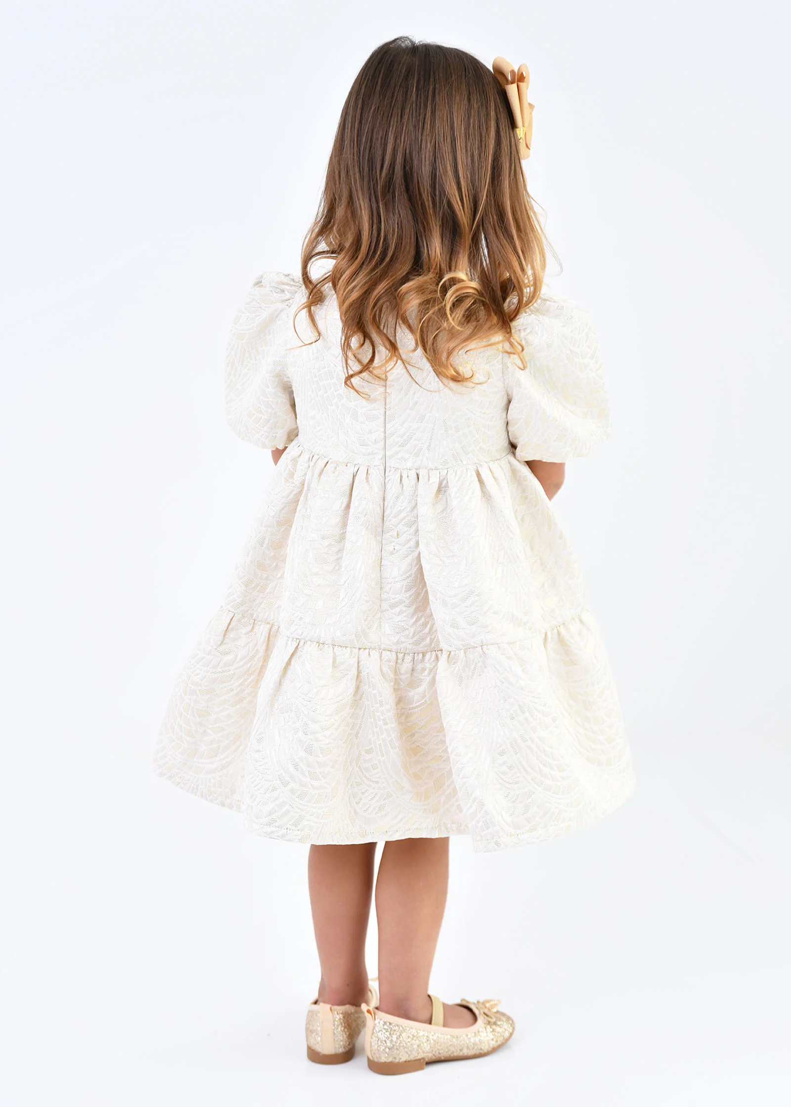 Jordan Baby Jacquard Dress Gold - Image 3