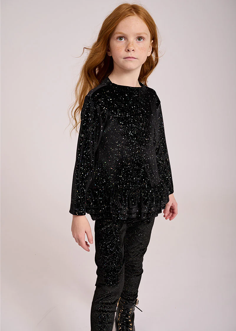 Joss Sparkle Velveteen Set Black - Image 3