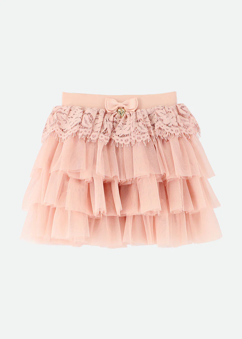 Kamma Lace Trim Skirt Blush