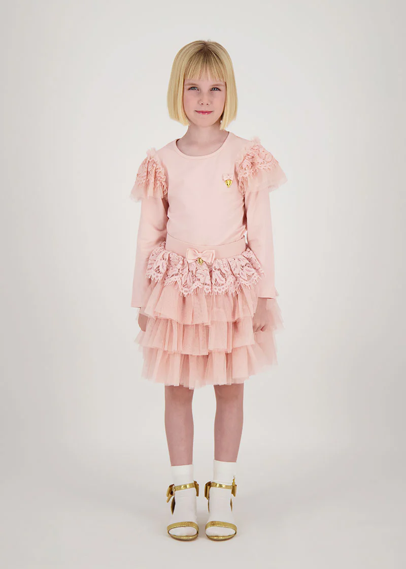 Kamma Lace Trim Skirt Blush - Image 2