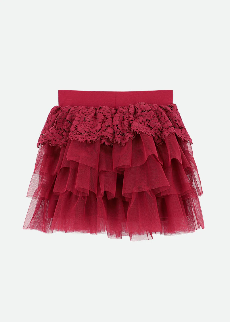 Kamma Lace Trim Skirt Tibetan Red - Image 3
