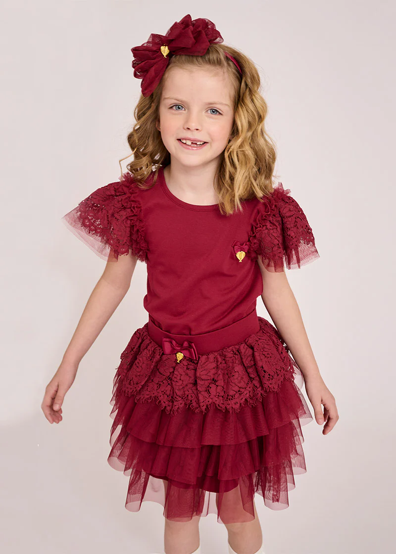 Kamma Lace Trim Skirt Tibetan Red - Image 4