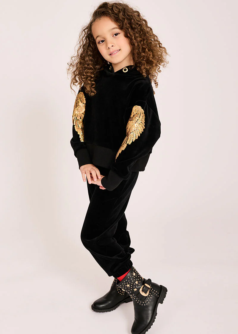 Katia Velour Hoodie Black - Image 2