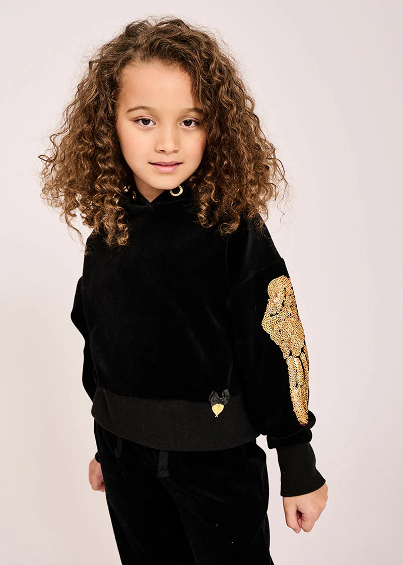 Katia Velour Hoodie Black - Image 3