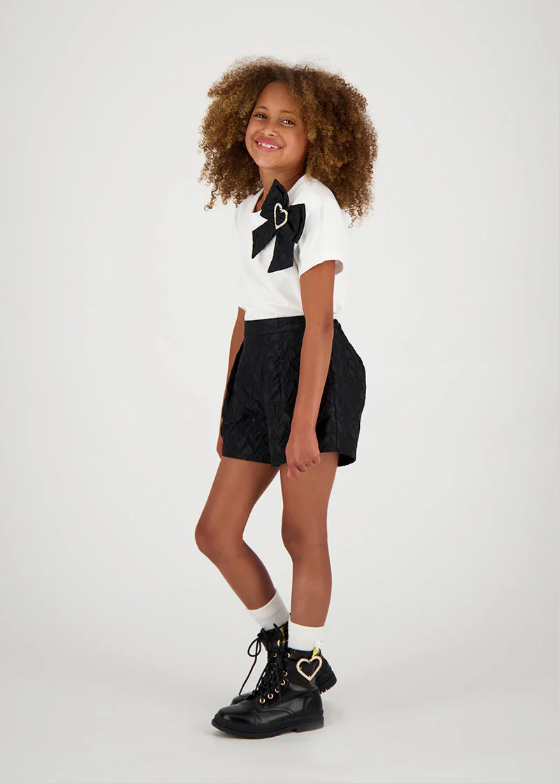 Laetitia Heart Jacquard Shorts Black - Image 3