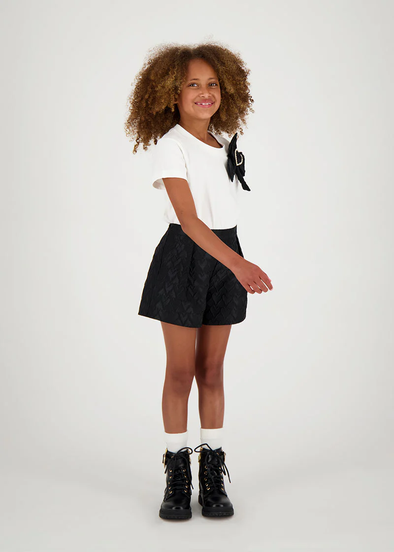 Laetitia Heart Jacquard Shorts Black - Image 4