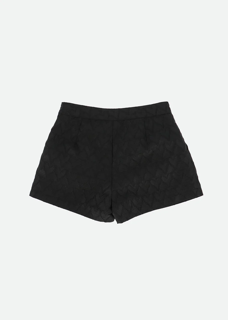 Laetitia Heart Jacquard Shorts Black - Image 5
