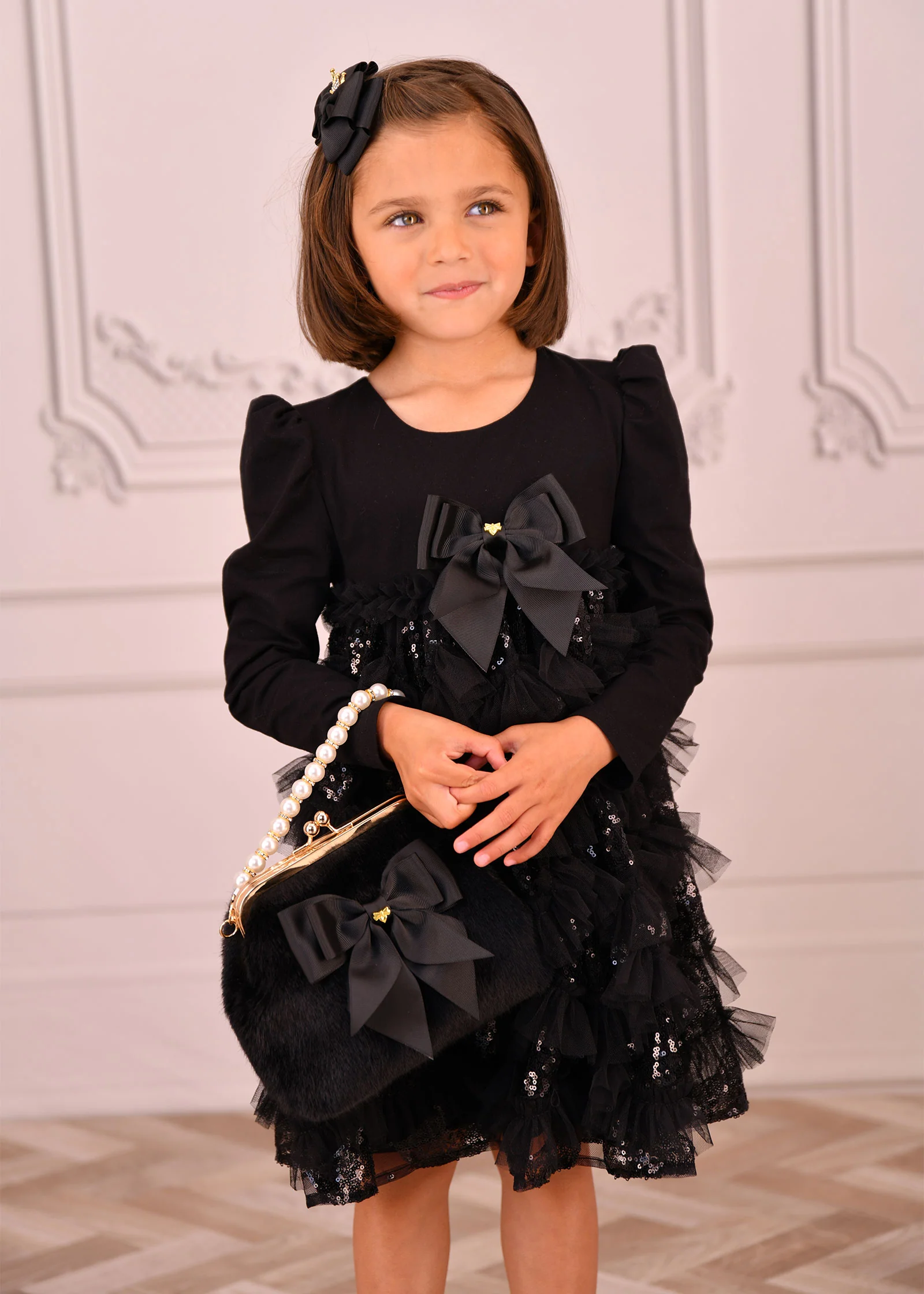 Lively Sequin Tulle Dress Black - Image 5