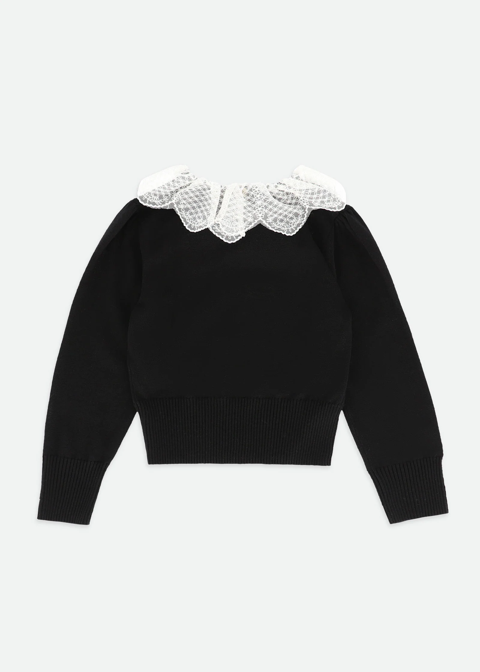 Meg Lace Collar Jumper Black - Image 5