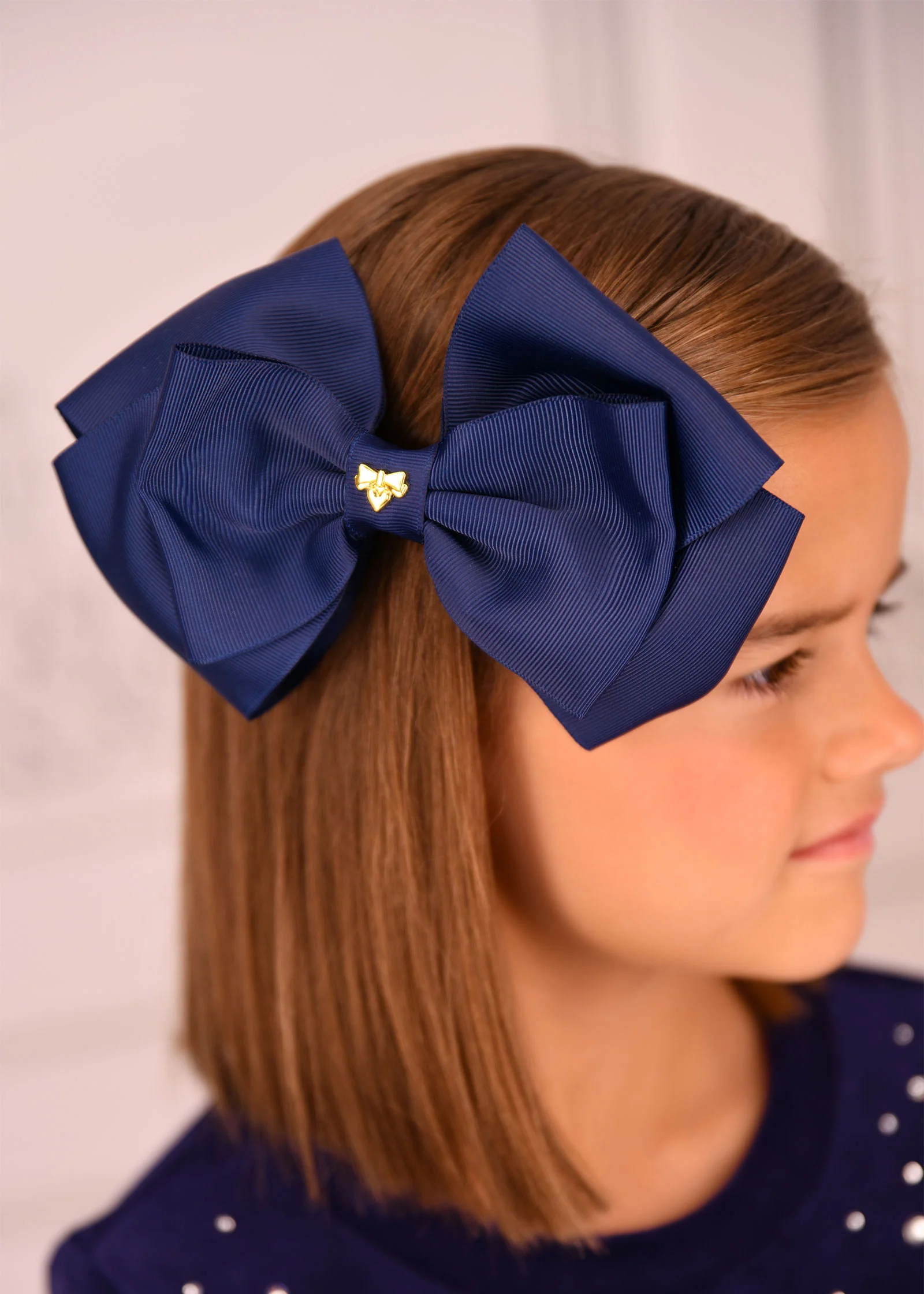 Mega Hair Bow Navy - Image 2