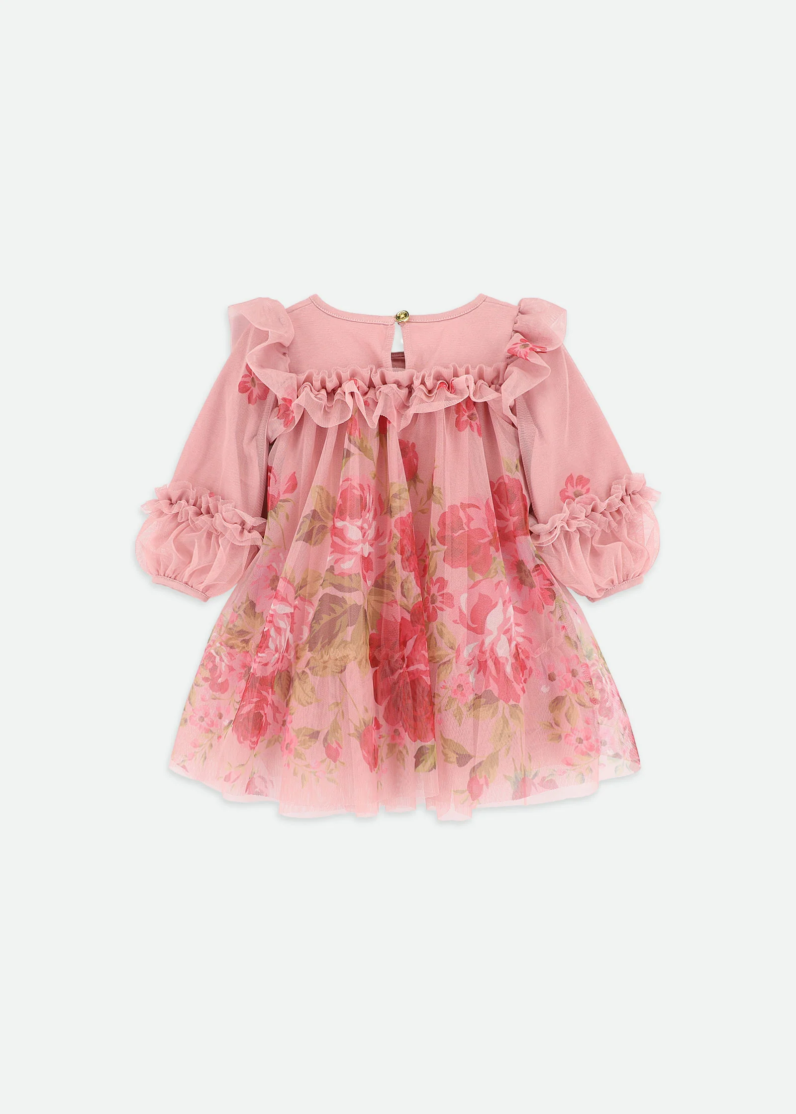 Nadiya Baby Boarder Print Dress Tea Rose - Image 4