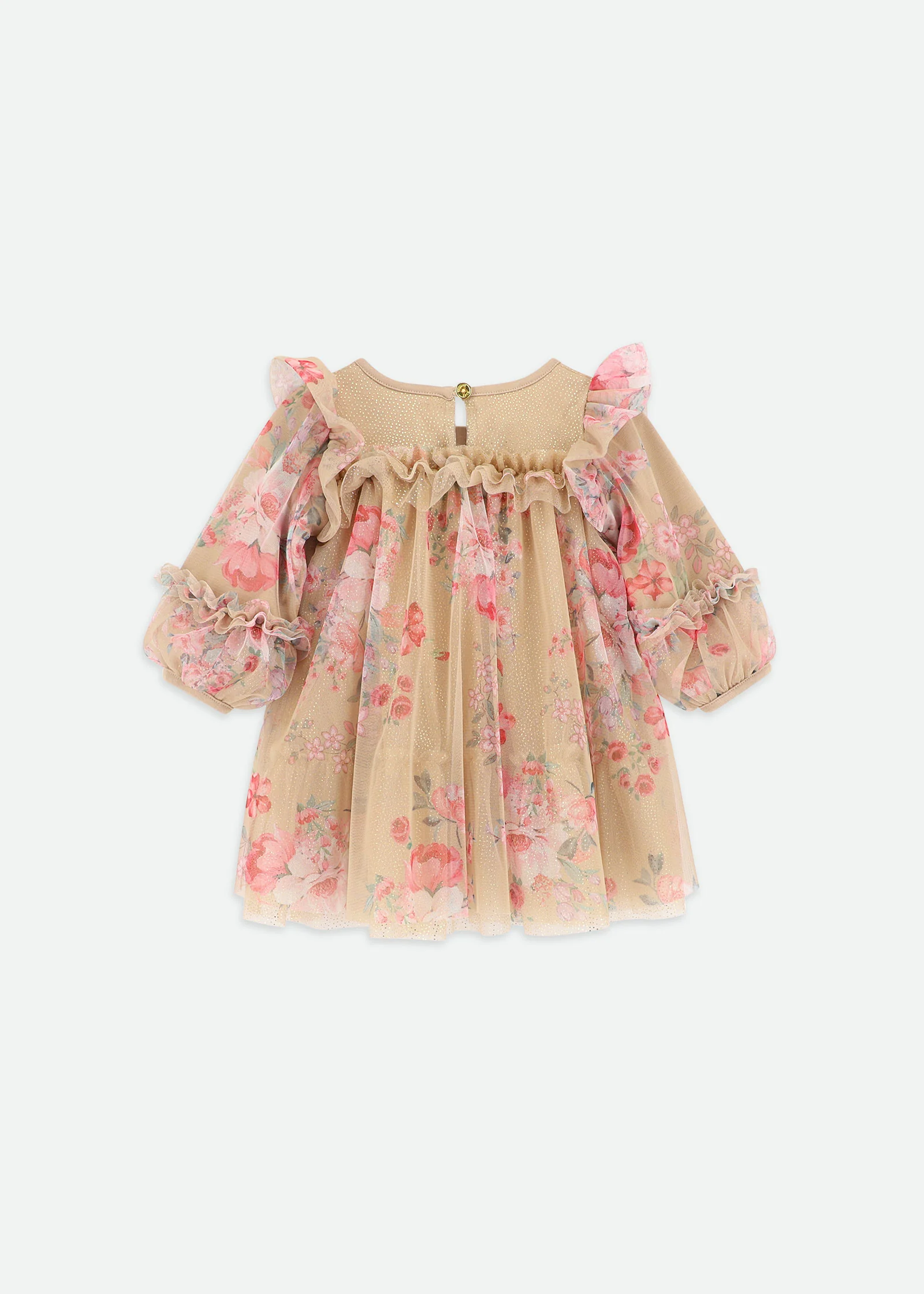 Nadiya Baby Flower Tulle Dress Sand - Image 4