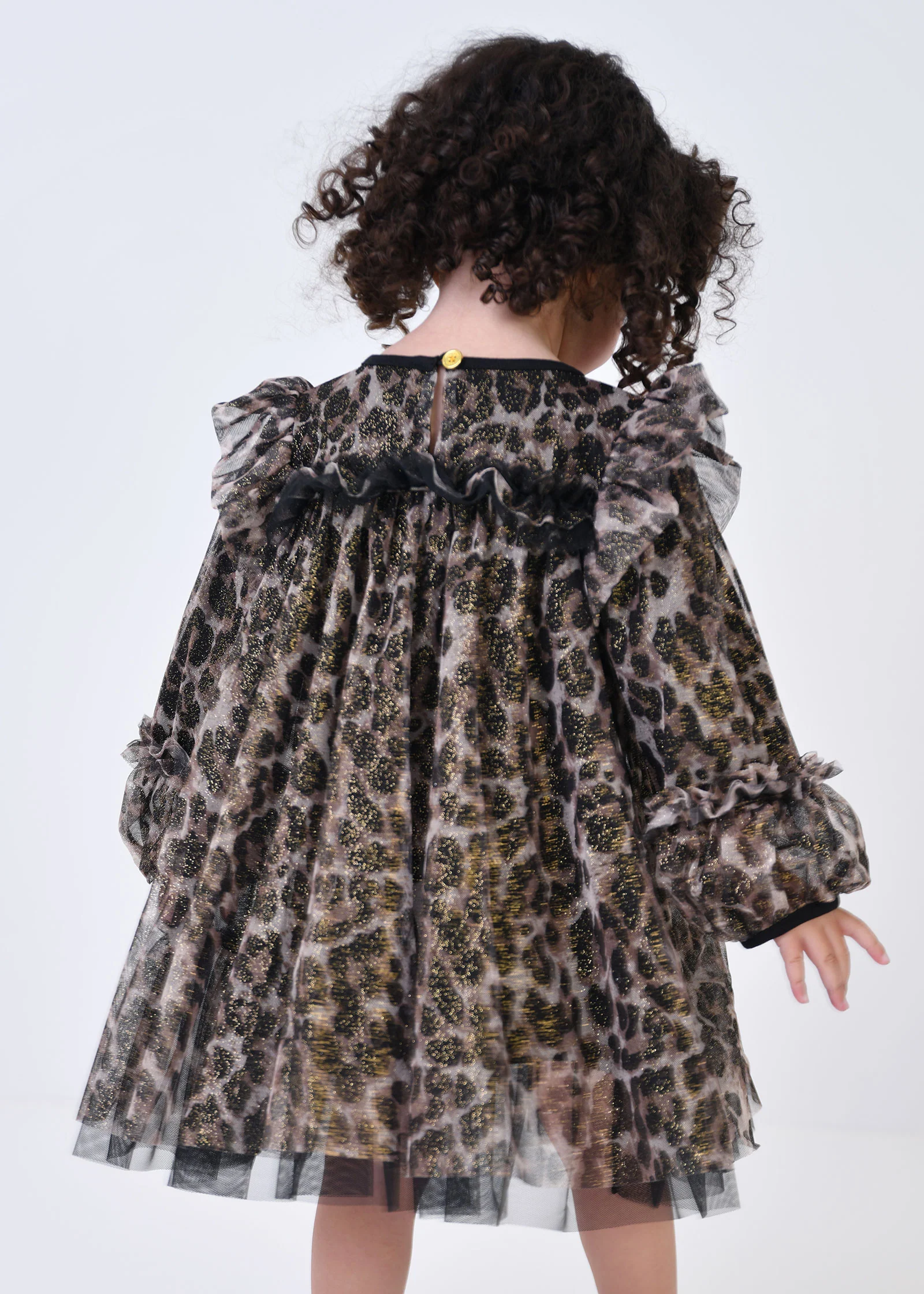 Nadiya Baby Leopard Dress Black - Image 3