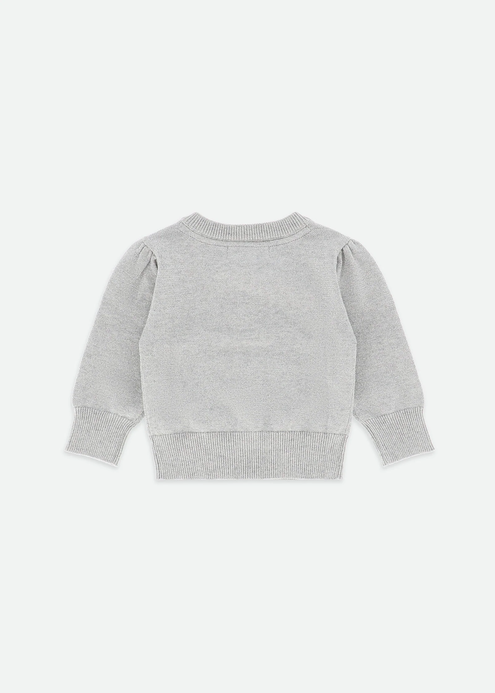 Nikki Metallic Baby Cardigan Silver - Image 3