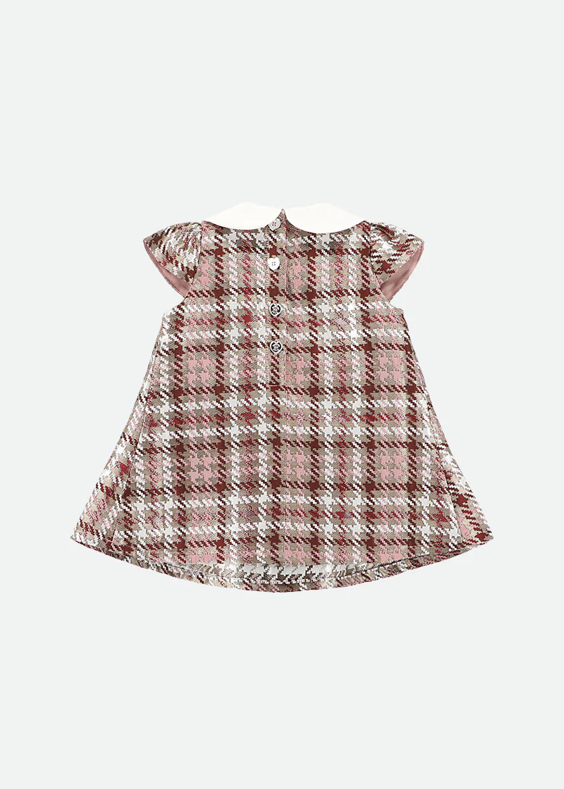 Nora Check Baby Dress Mink - Image 4
