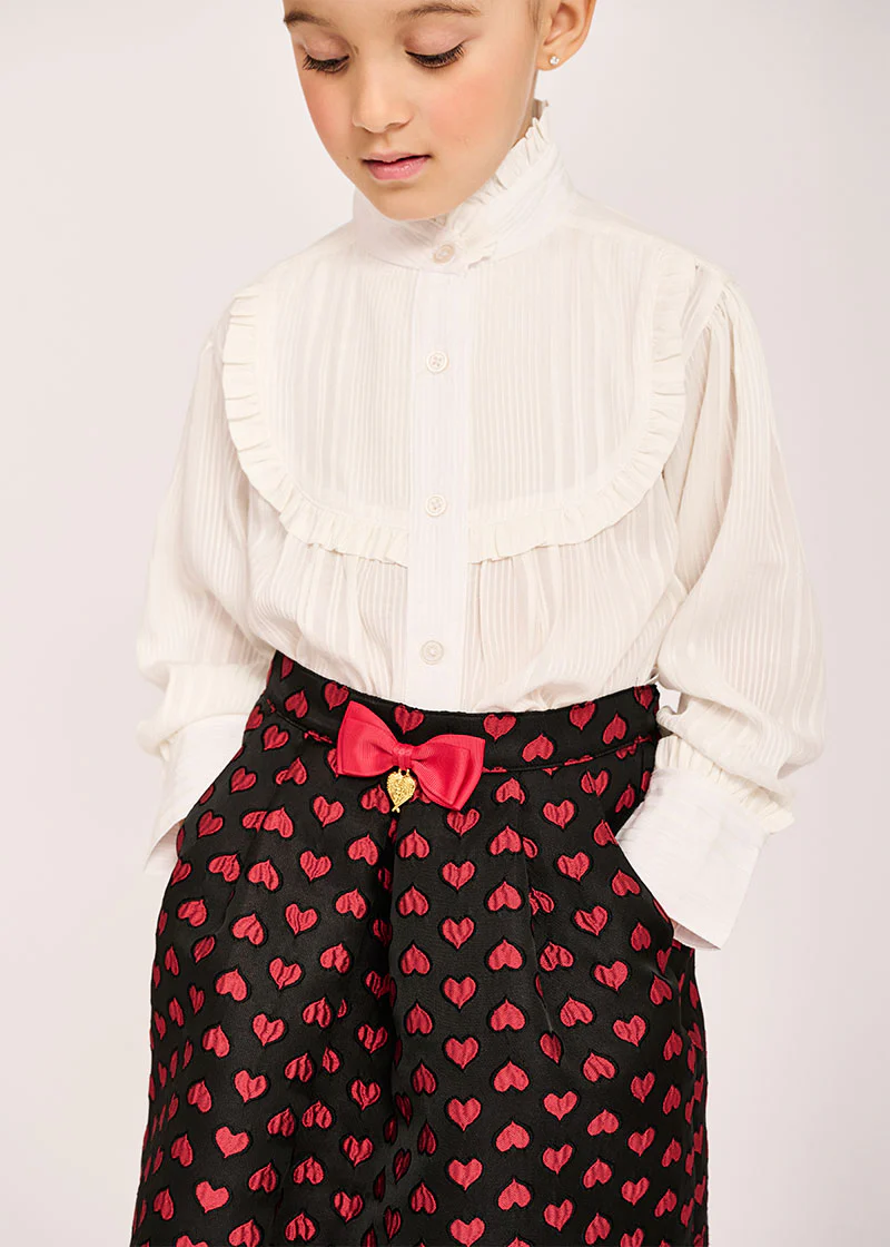 Oksana Skirt Black With Red Hearts - Image 4