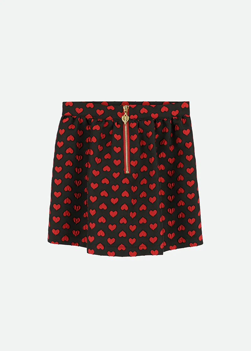 Oksana Skirt Black With Red Hearts - Image 5
