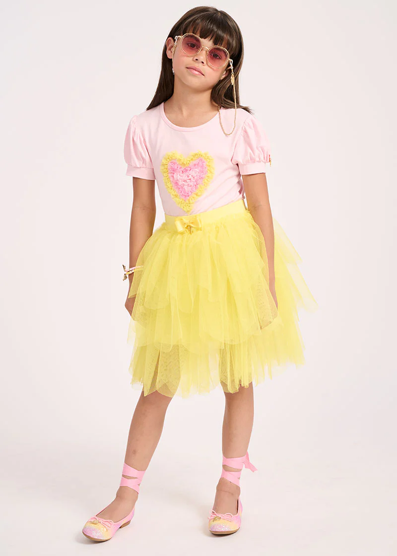 Petal Tiered Skirt Lemon - Image 2