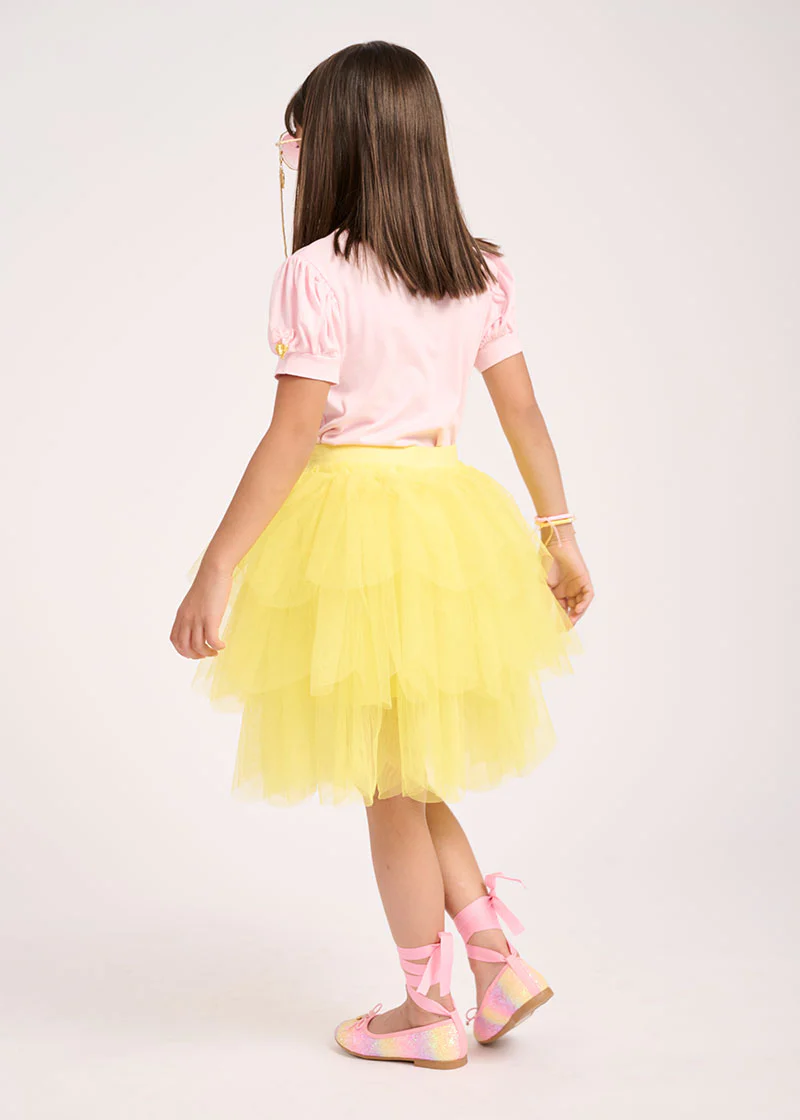 Petal Tiered Skirt Lemon - Image 3