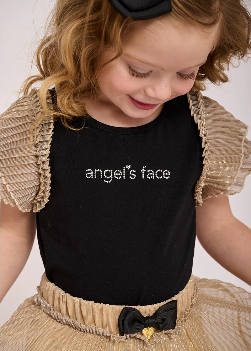 Piper Pleated Sleeve Top Black - Image 3