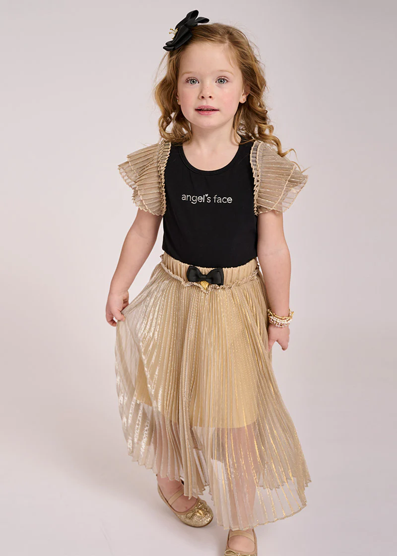 Piper Pleated Sleeve Top Black - Image 5
